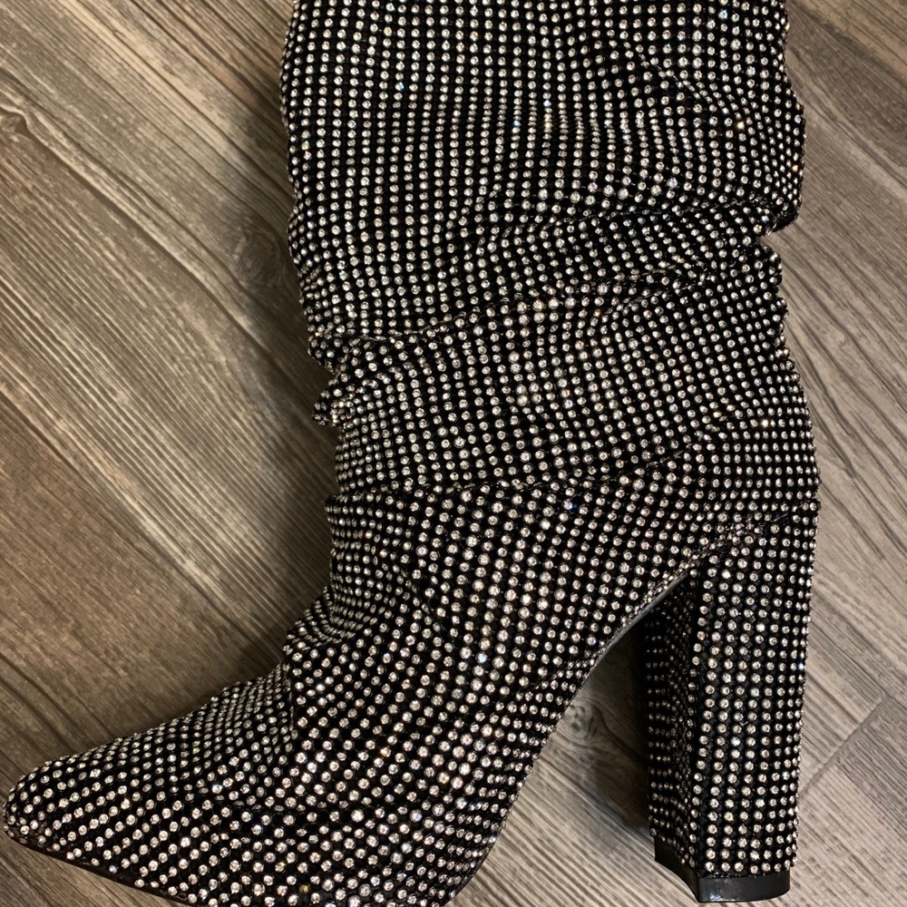 Rhinestone bootie boots NEW never worn